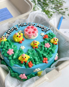 3D- garden chicks w minicake