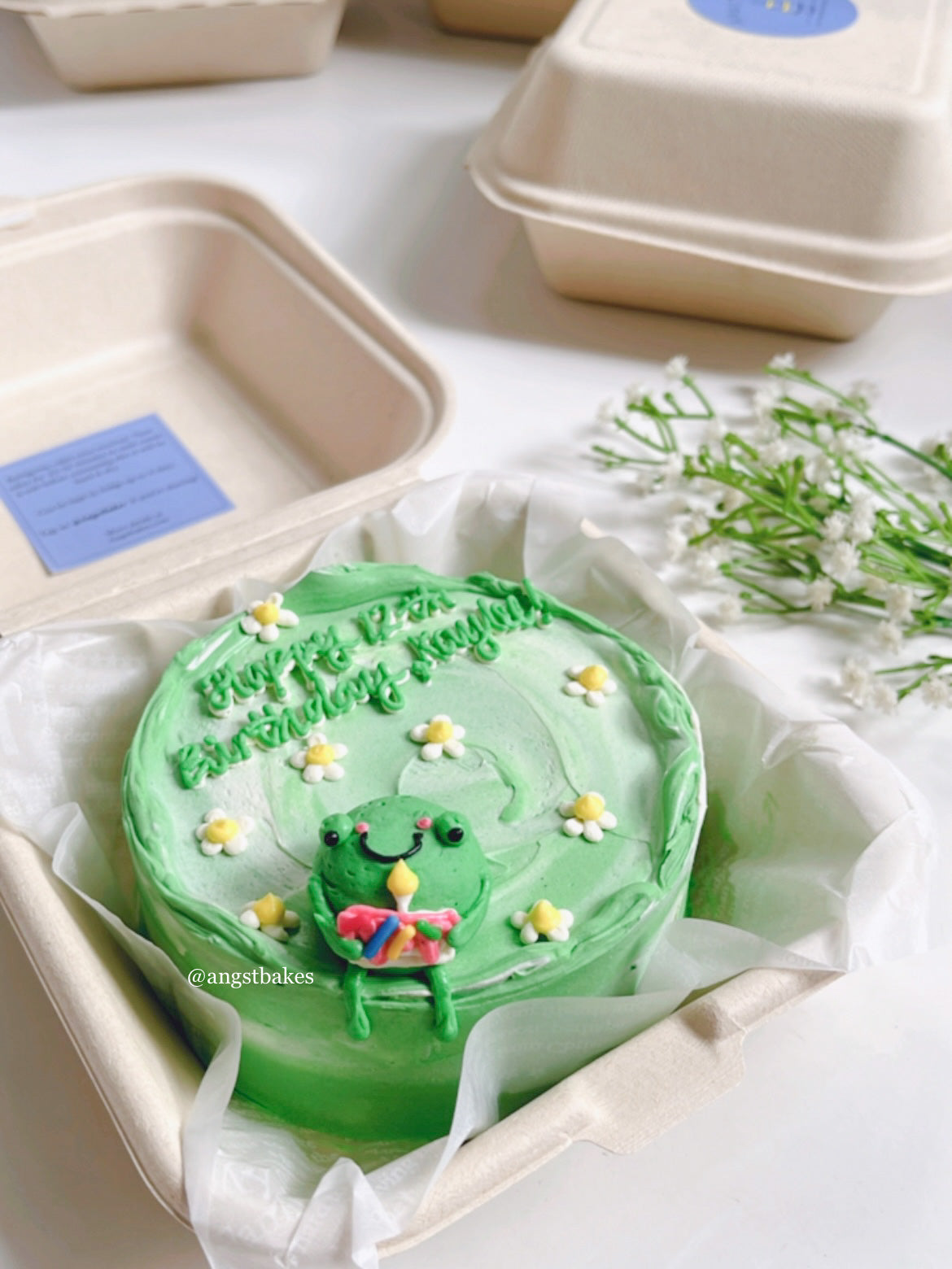 Cottagecore Frog Celebration Cake | Cat Food Cakes