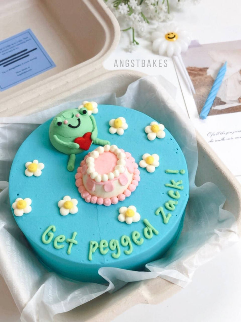 3D- Frog, Daisies, Minicake - Main Image
